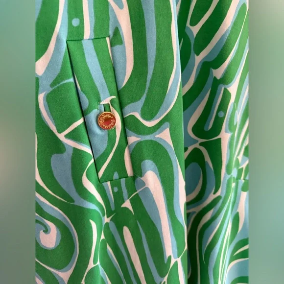 Lilly Pulitzer Green and White Charlena Shift Dress - Picture 2 of 4